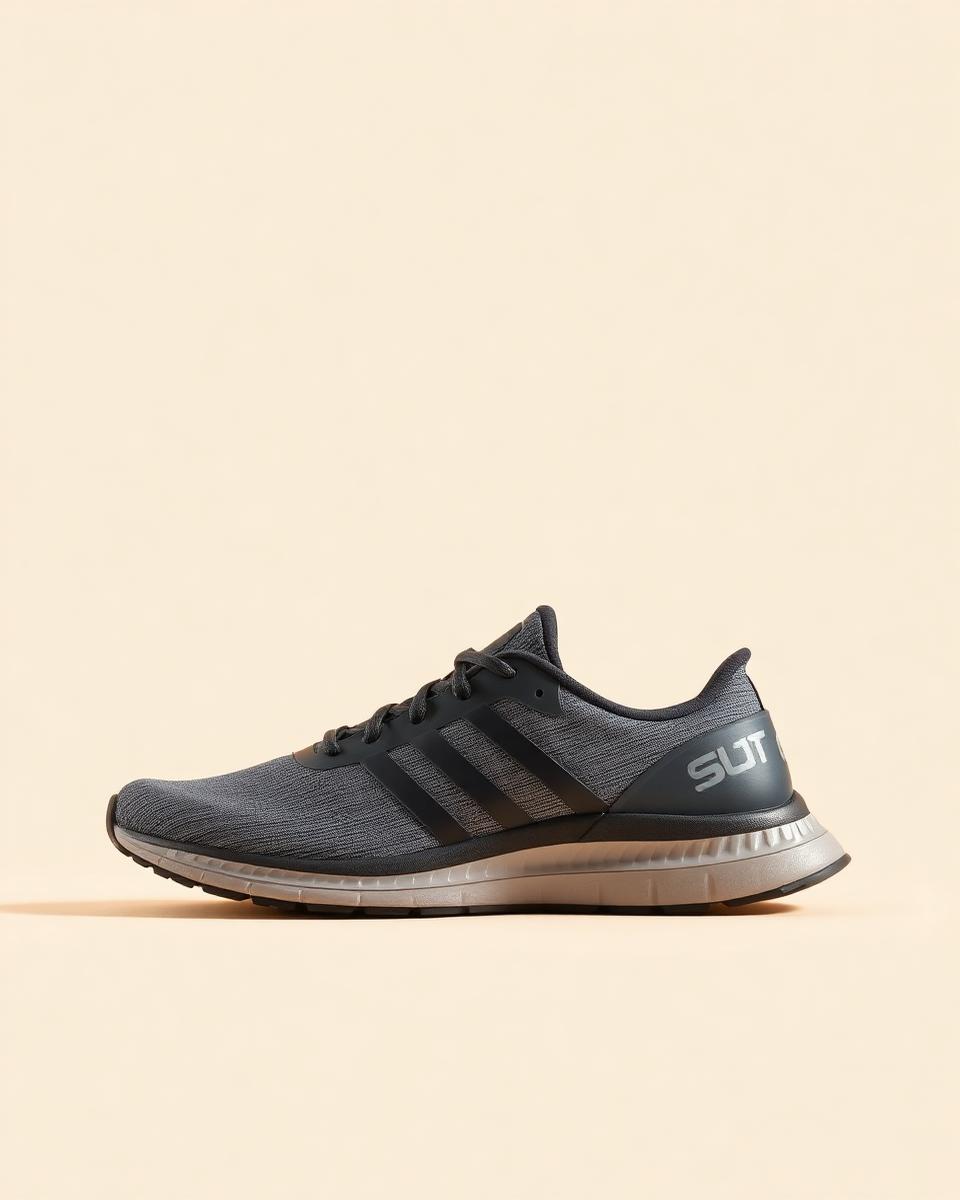 Chaussure de course sombre vue de profil